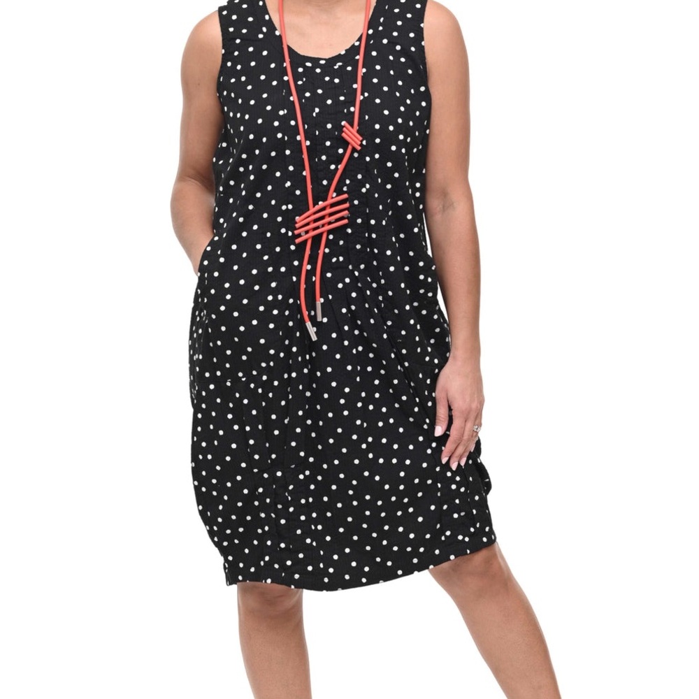 Tulip Black and White Polka Dot Sleeveless Dress